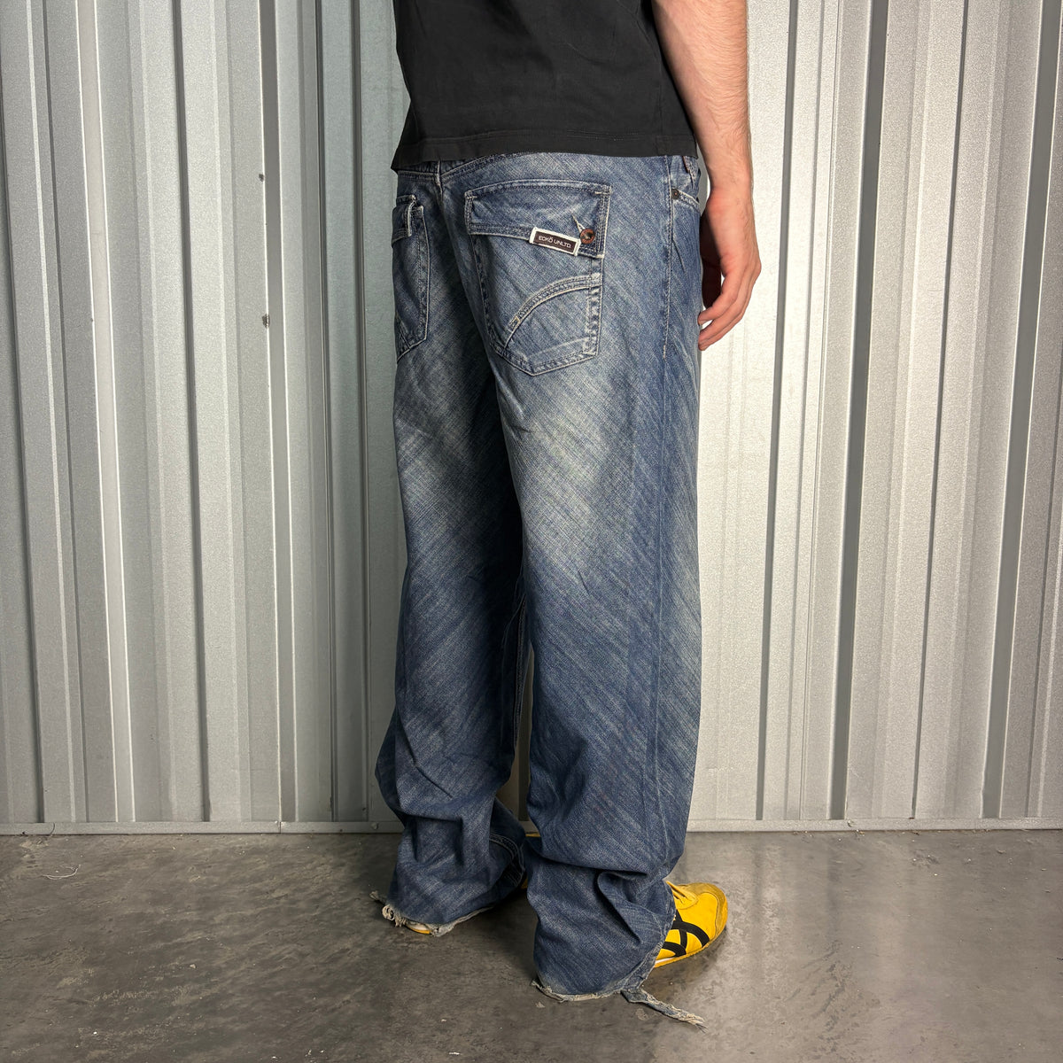Ecko Unltd Blue Embroidered Japanese Denim Hip Hop Y2K Baggy Jeans - 38L