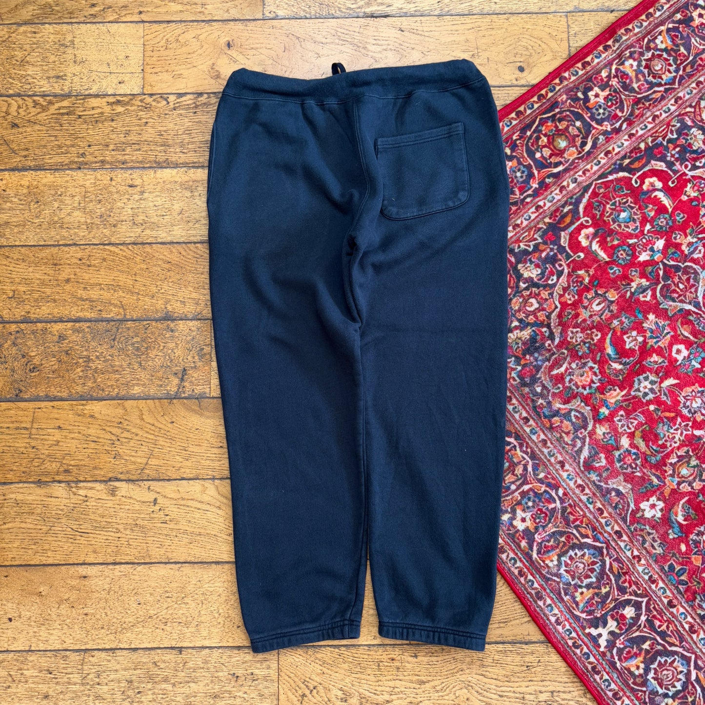Vintage BAPE Bathing Ape Champion Black Joggers Tracksuit Bottoms - 32S