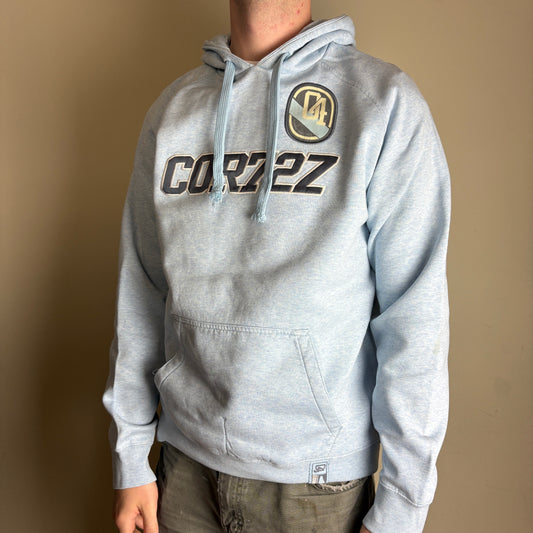 Vintage Nike Cortez Y2K Blue Embroidered Hoodie Sweatshirt - L