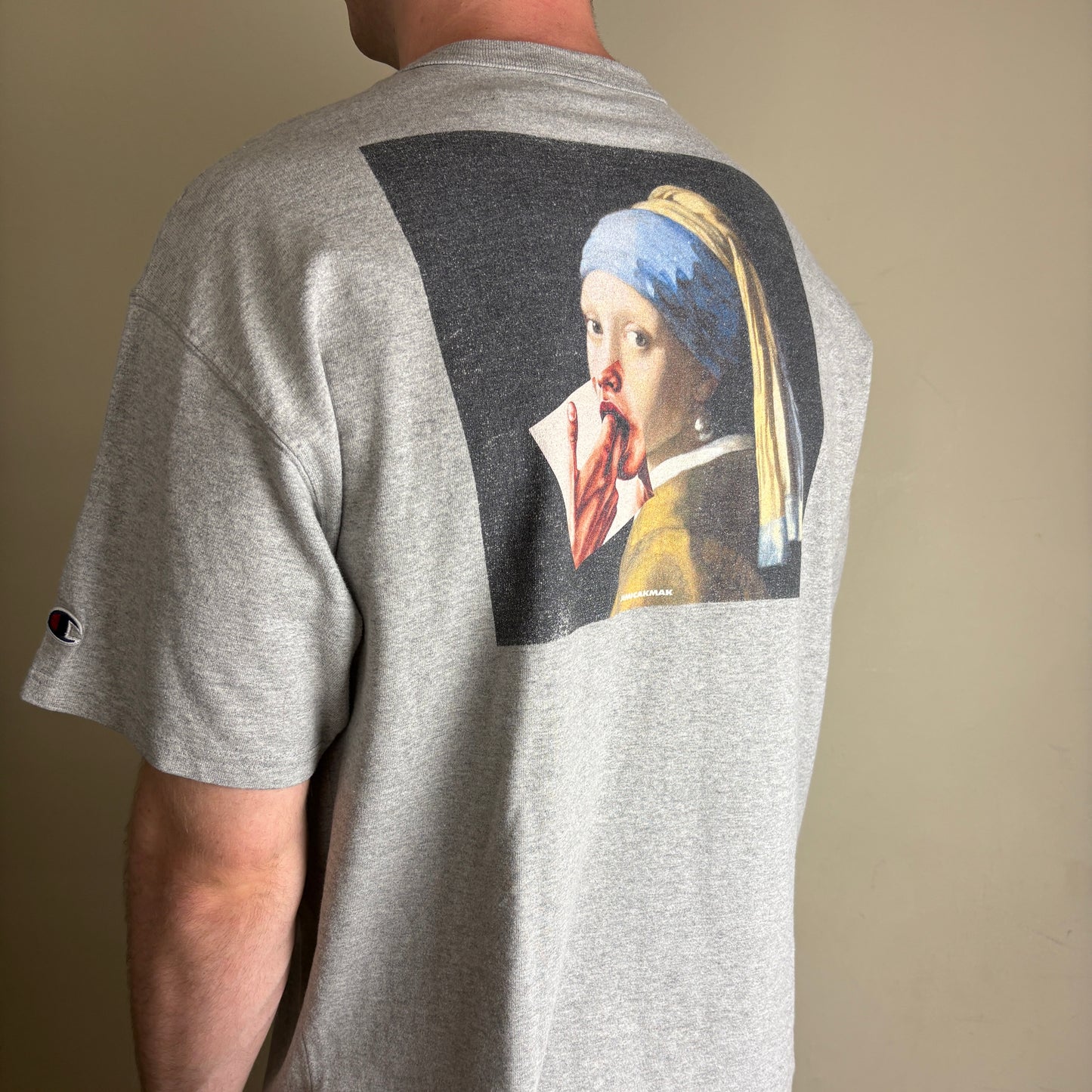 Vintage Champion Grey Skate Streetwear Graphic T-Shirt - L