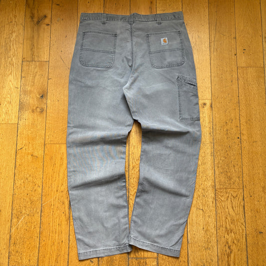 Vintage Carhartt Workwear Carpenter Grey Baggy Trousers - 40