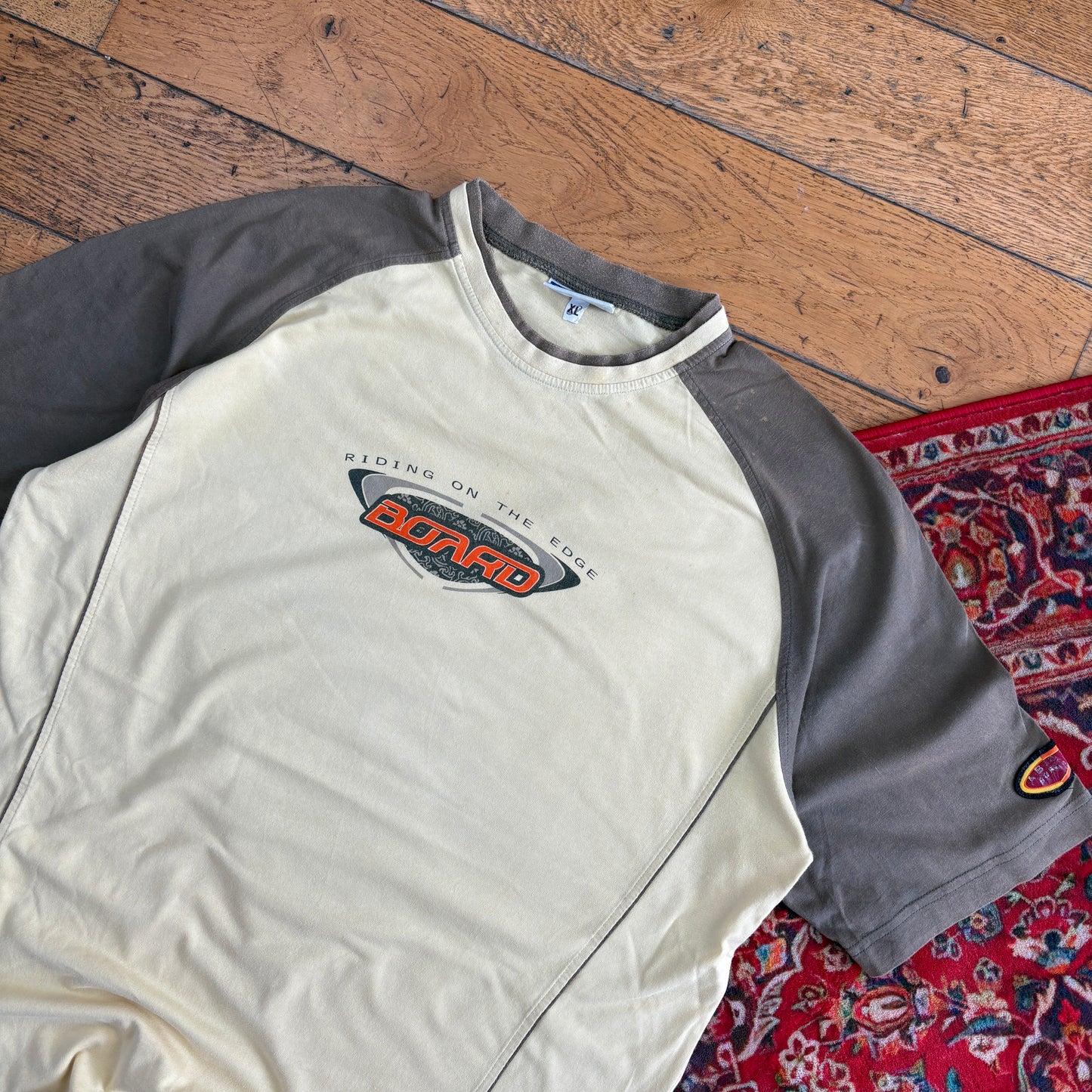 Vintage ASICS Surfwear Yellow Raglan Y2K T-Shirt - L