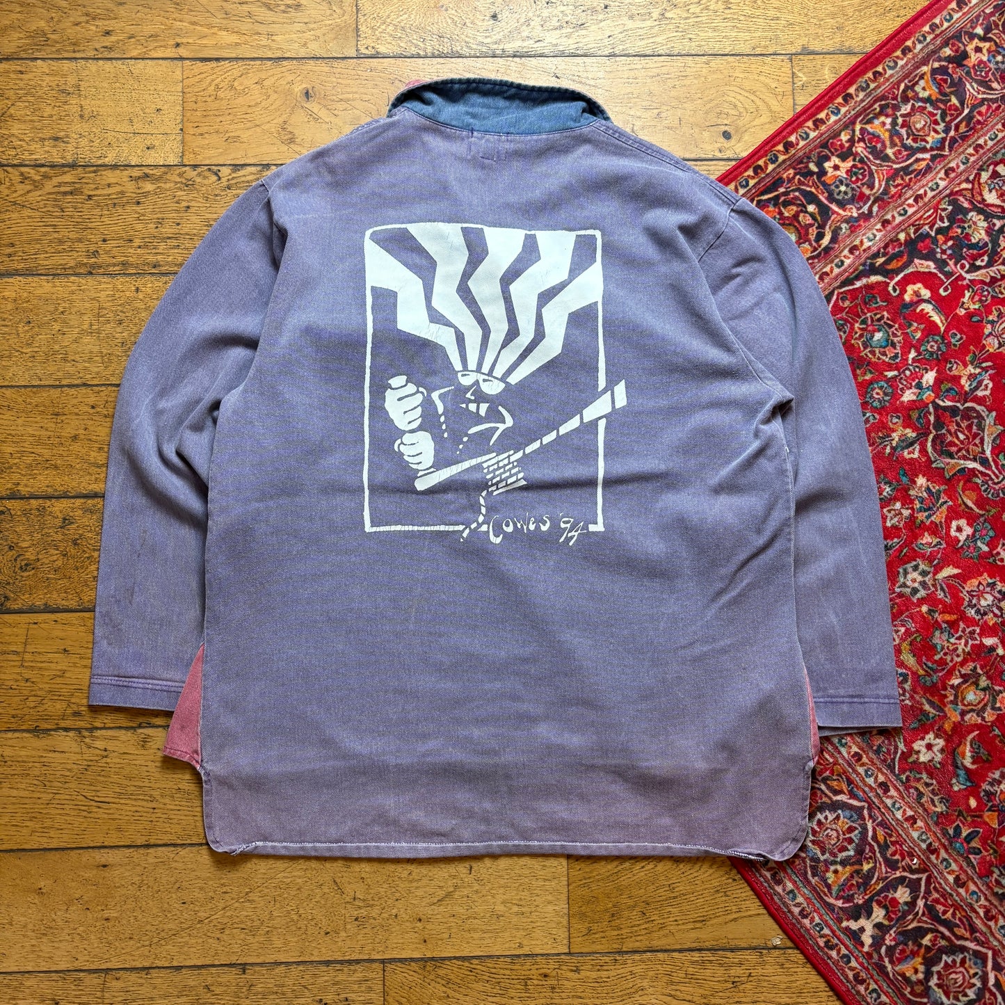 Vintage 90s Fat Face Purple Surfwear Rugby Shirt - XL