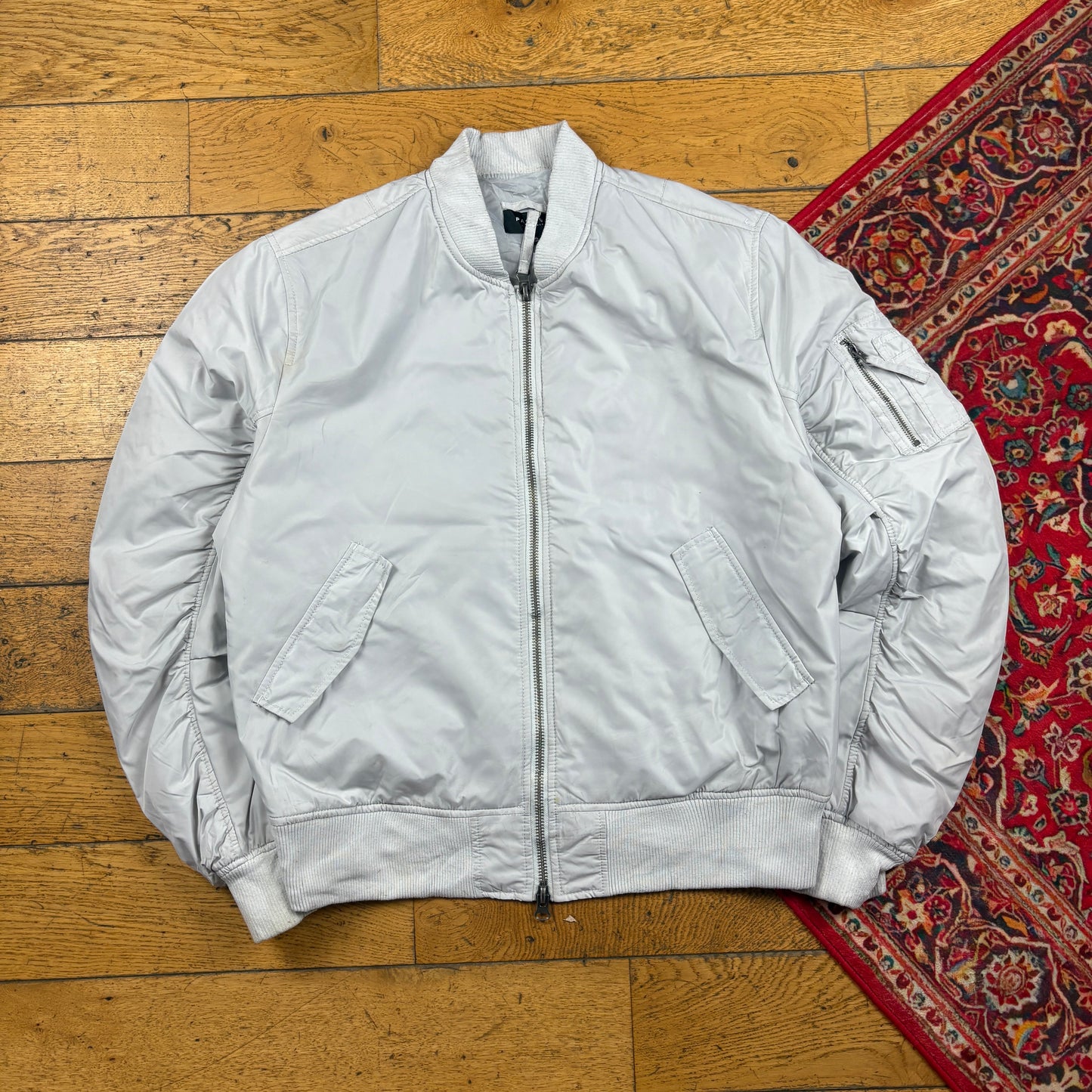 Vintage White MA-1 Bomber Jacket - XL