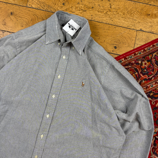 Vintage Ralph Lauren Blue Grey Embroidered Shirt - XXL