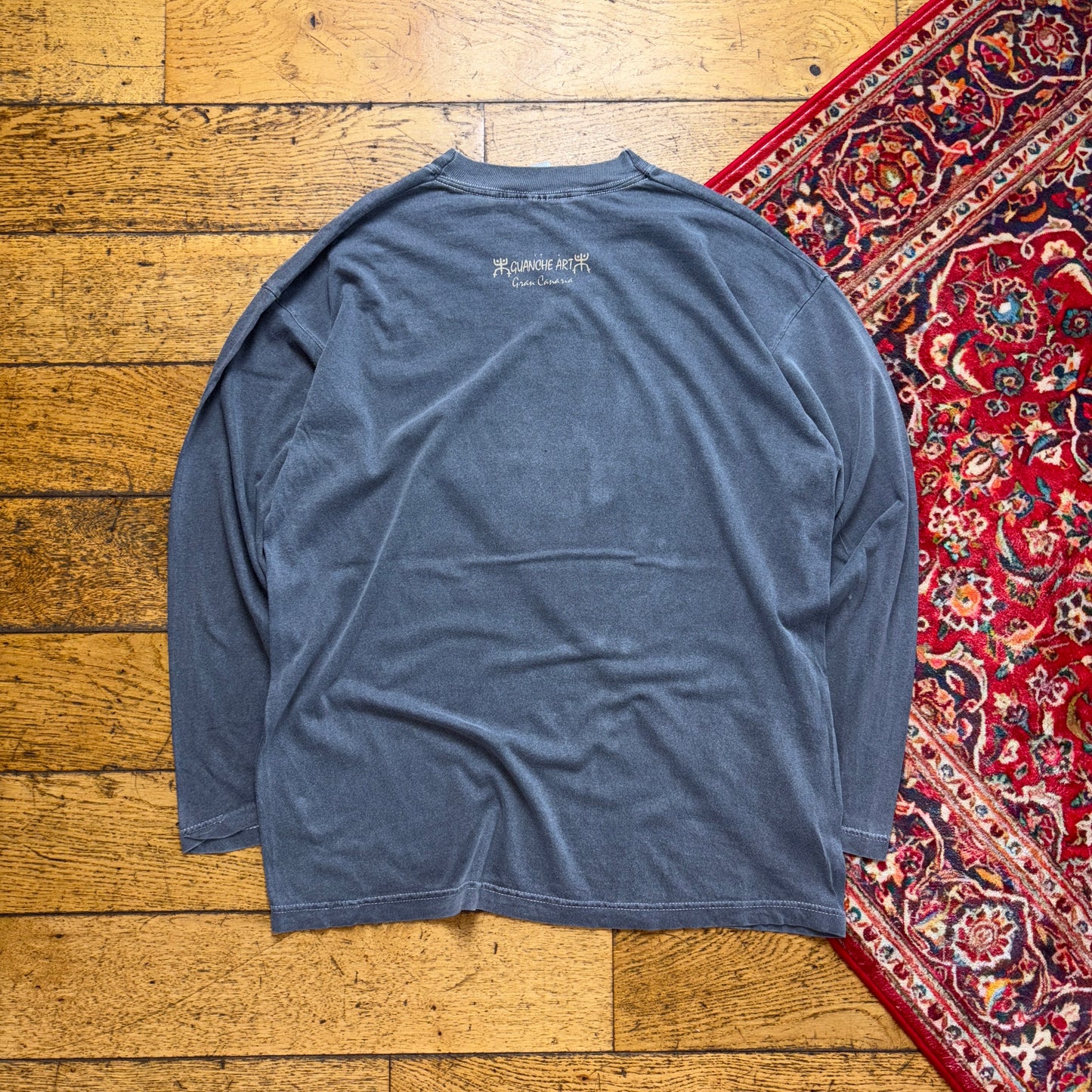Vintage Grey Graphic Long Sleeve T-Shirt - M