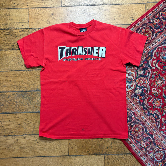 Vintage Thrasher Skate Red Graphic T-Shirt - S