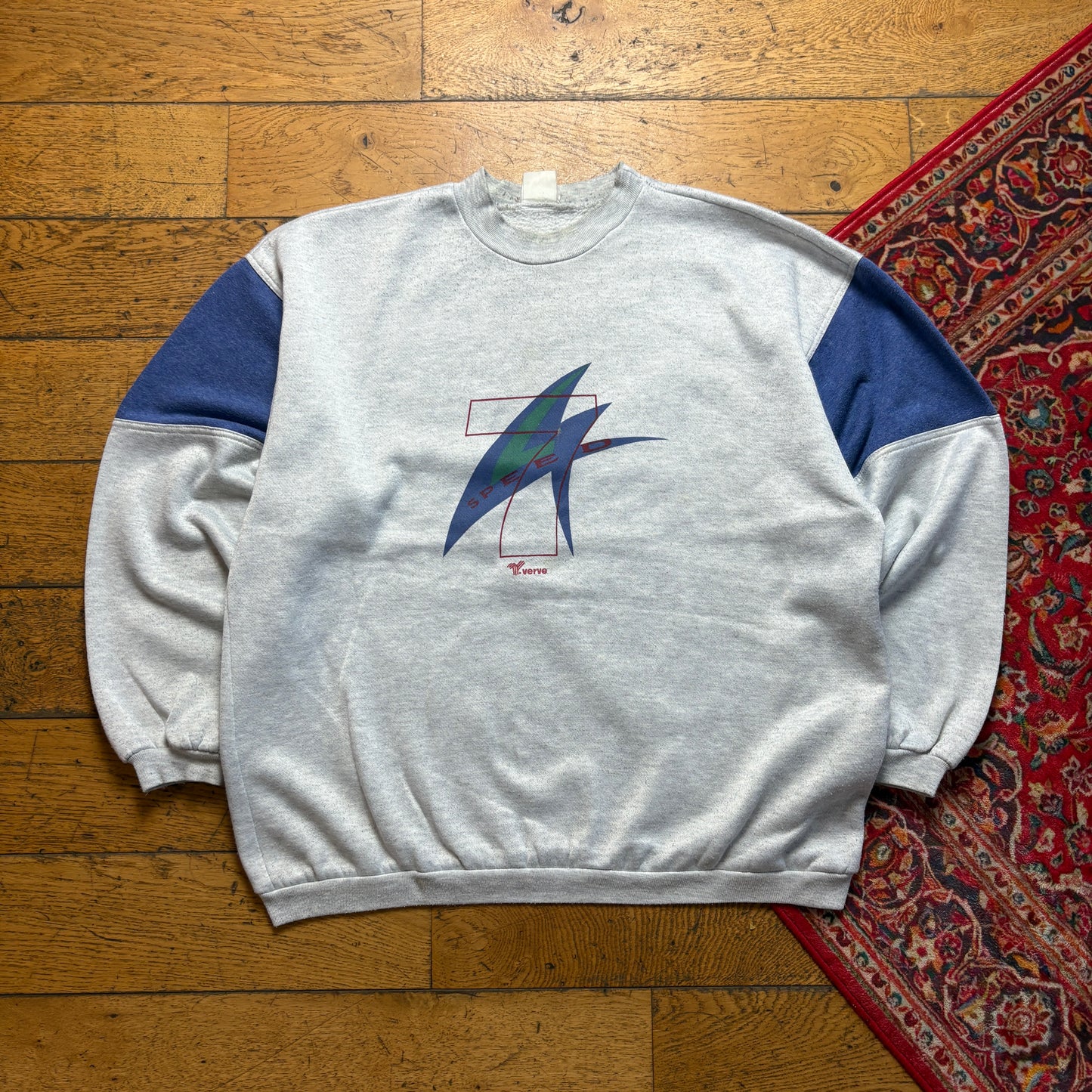 Vintage 90s Verve Cycling Grey Graphic Sweatshirt - 2XL