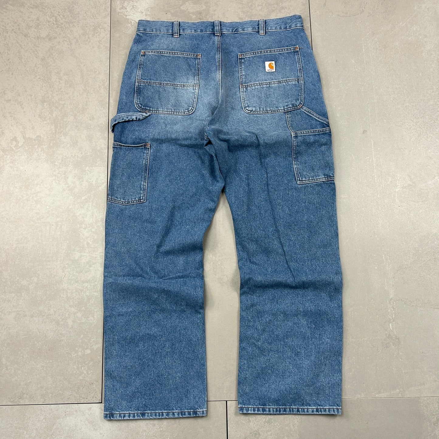 New Carhartt Double Knee Carpenter Baggy Blue Jeans - 38