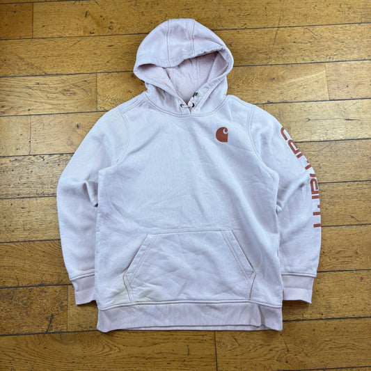 Vintage Carhartt White Womens Hoodie Sweatshirt - L