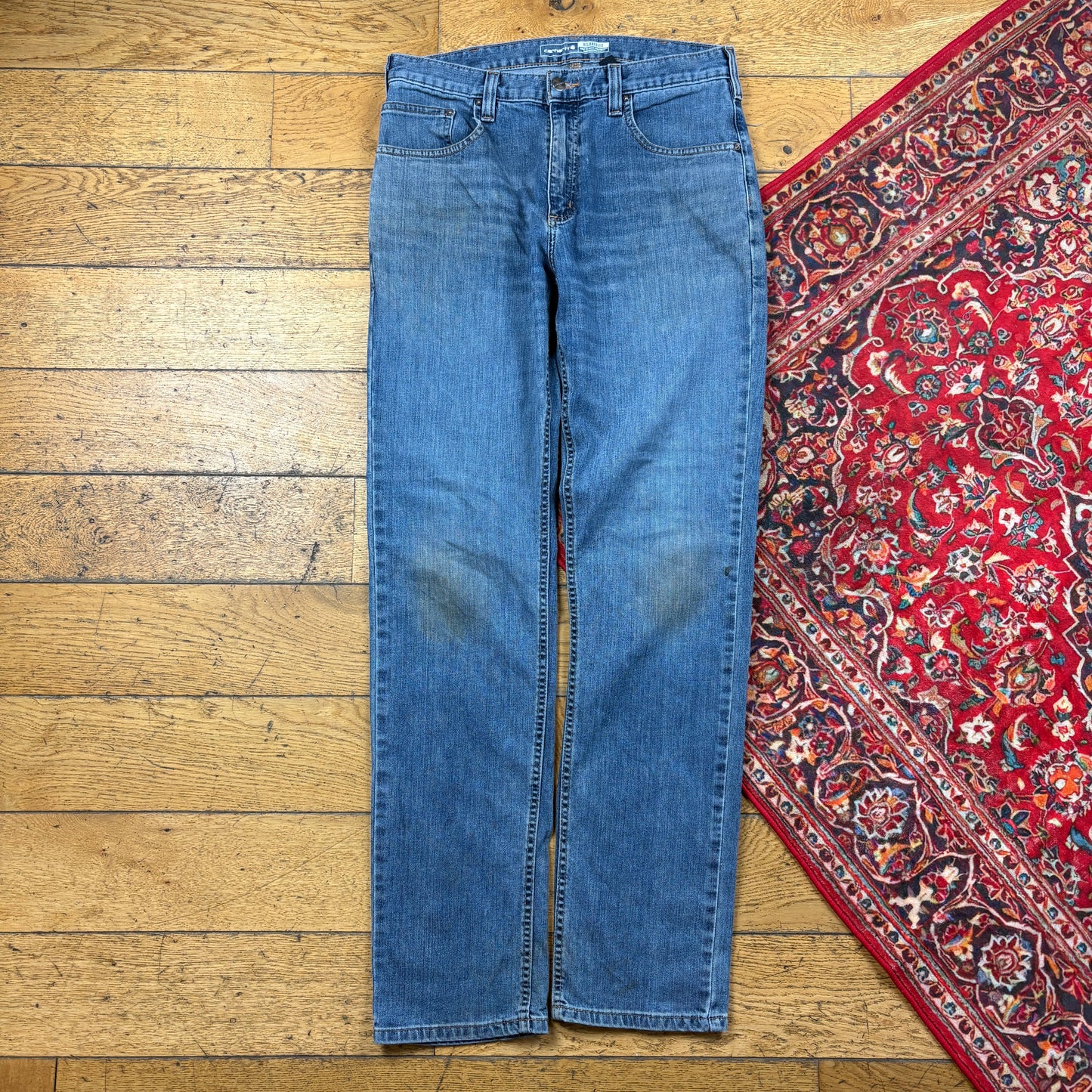 Vintage Carhartt Blue Workwear Carpenter Straight Jeans - 34