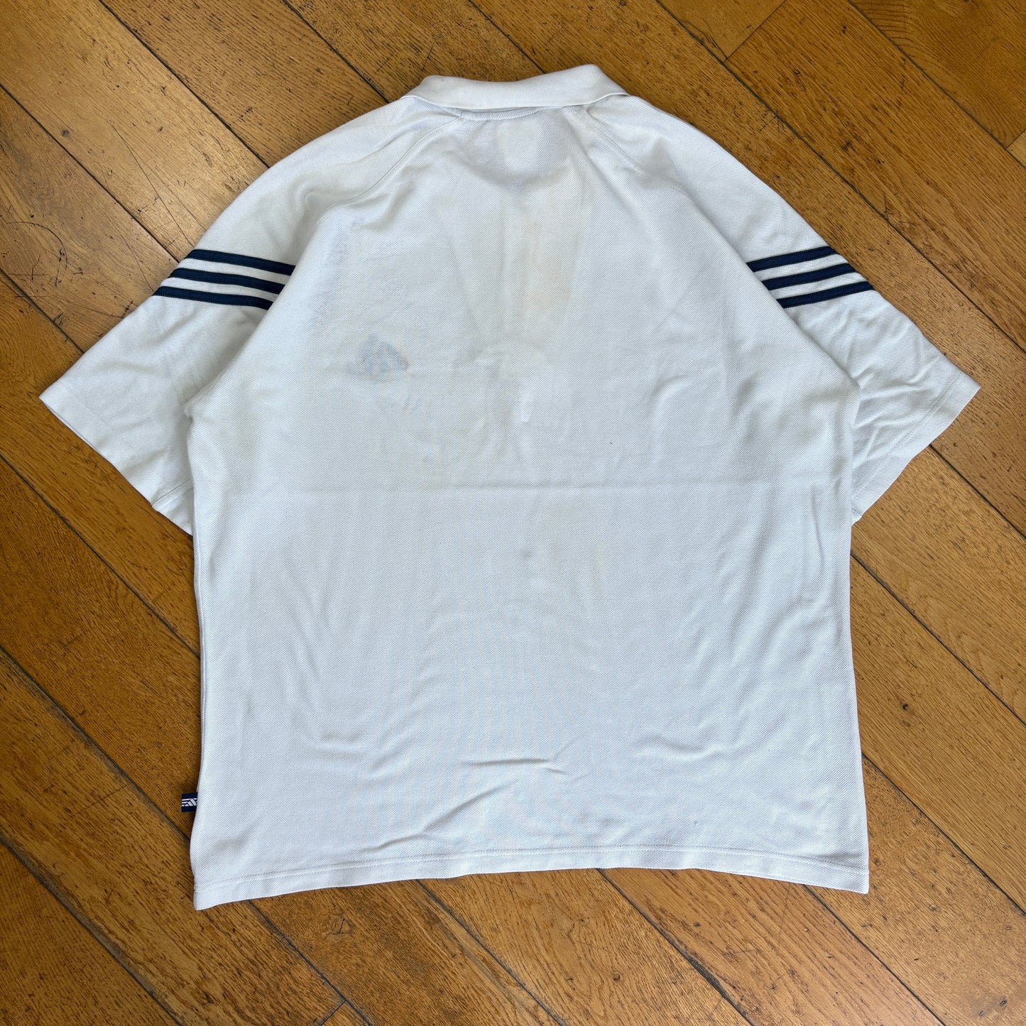 Vintage 90s Adidas White Embroidered Polo Shirt - XL