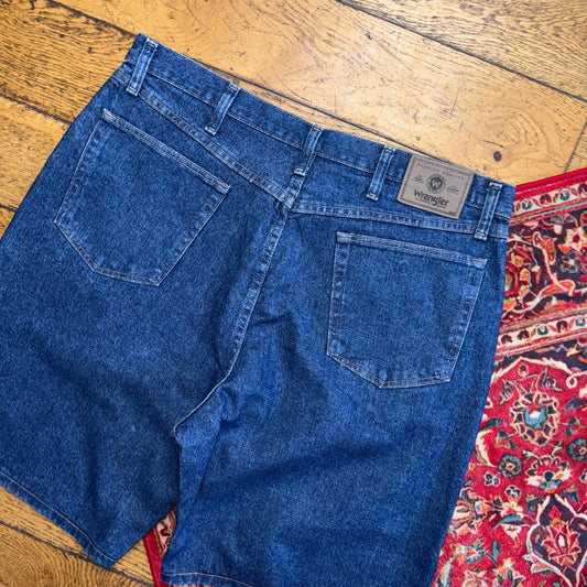 Vintage Wrangler Blue Denim Carpenter Baggy Shorts - 38