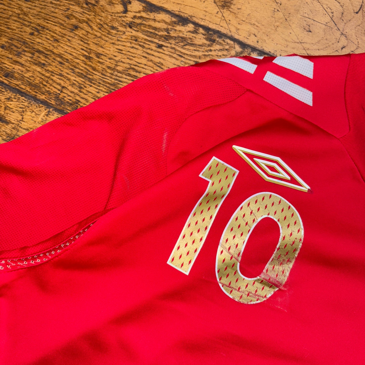 Vintage England Michael Owen Umbro Red Football Shirt Top T-Shirt - XL