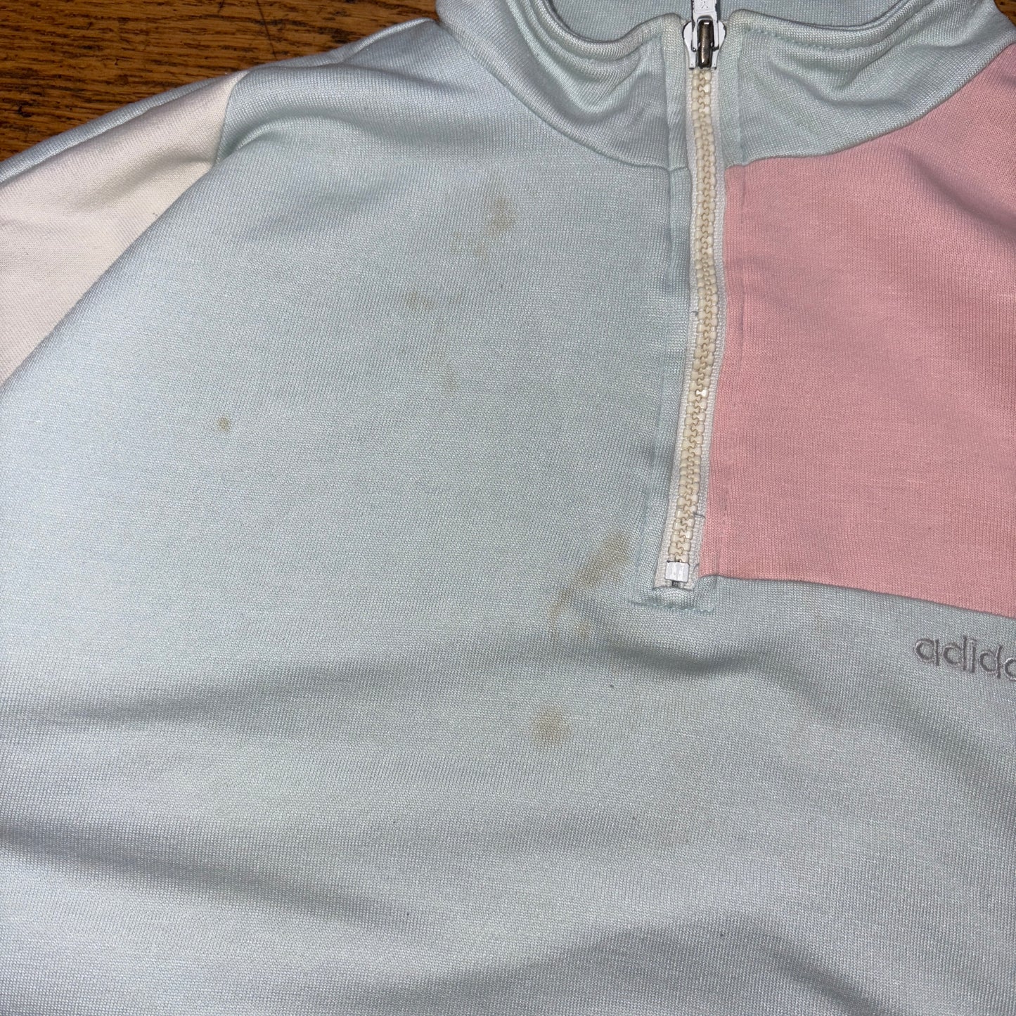 Vintage 90s Adidas Womens Blue Embroidered Sweatshirt - Size 10