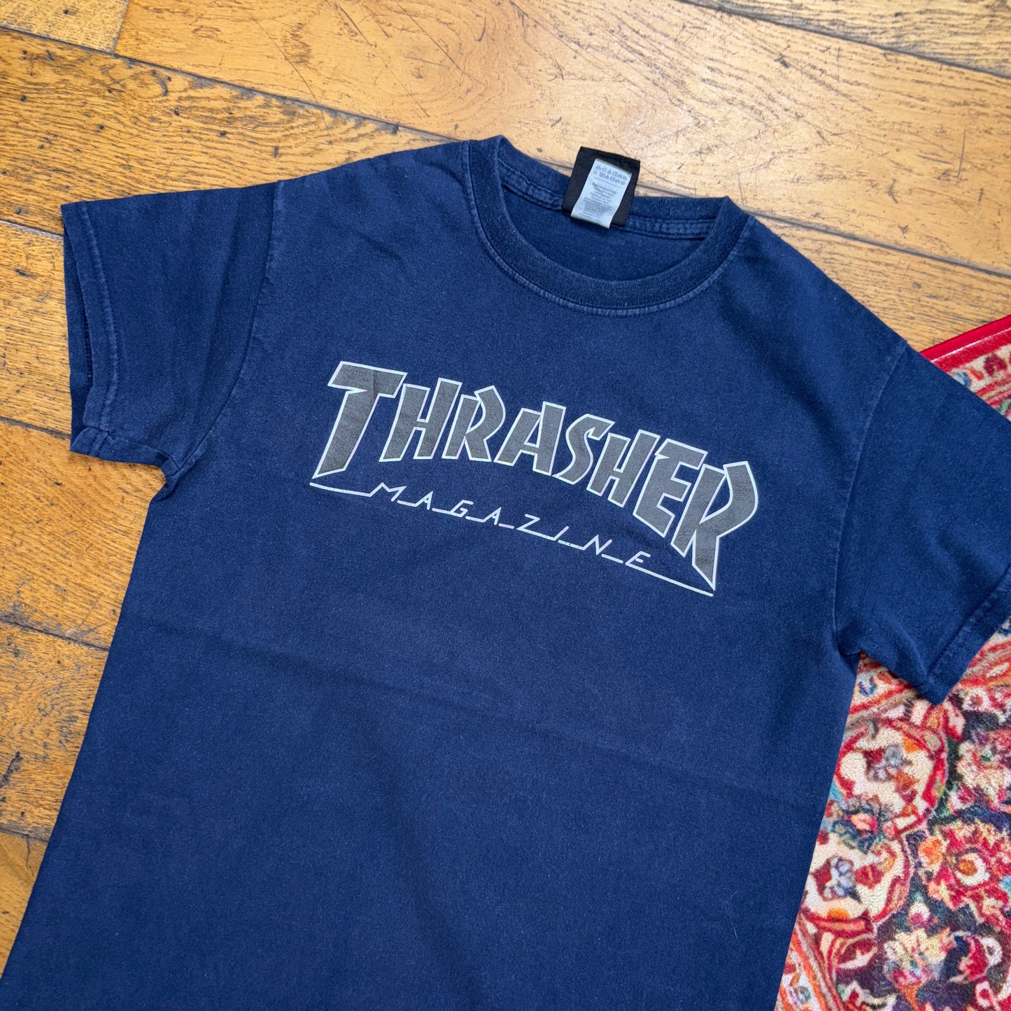 Vintage Thrasher Navy Skate Graphic Womens T-Shirt - S