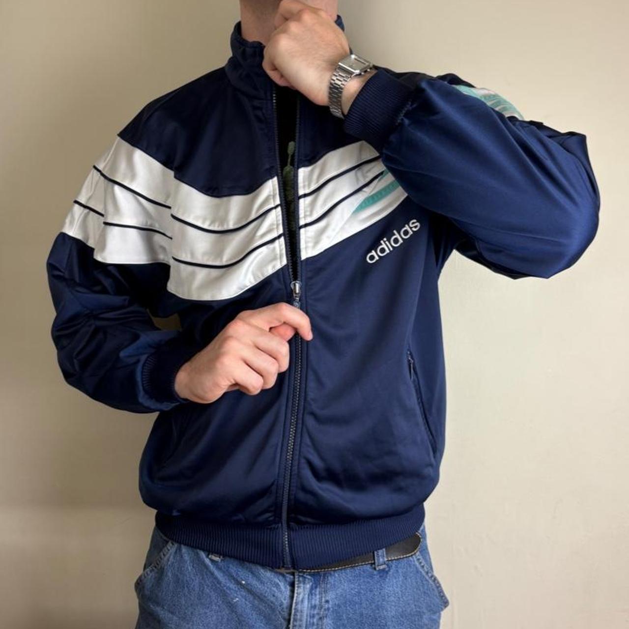 Vintage Adidas 90s Navy Track Jacket - M