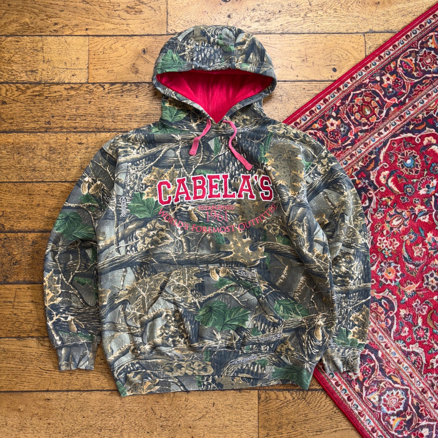 Vintage Realtree Camo Green Hoodie Sweatshirt - L