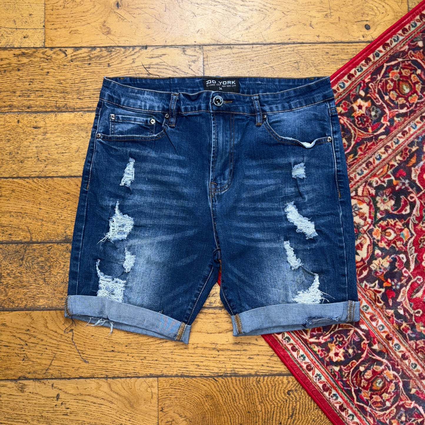 Vintage Blue Denim Shorts - 34