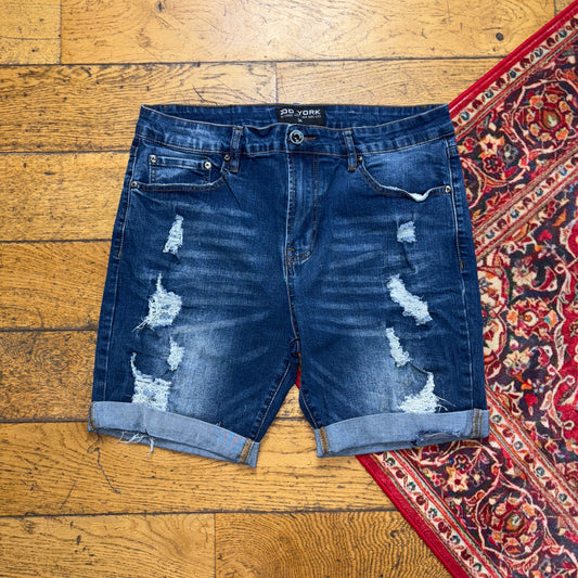 Vintage Blue Denim Shorts - 34