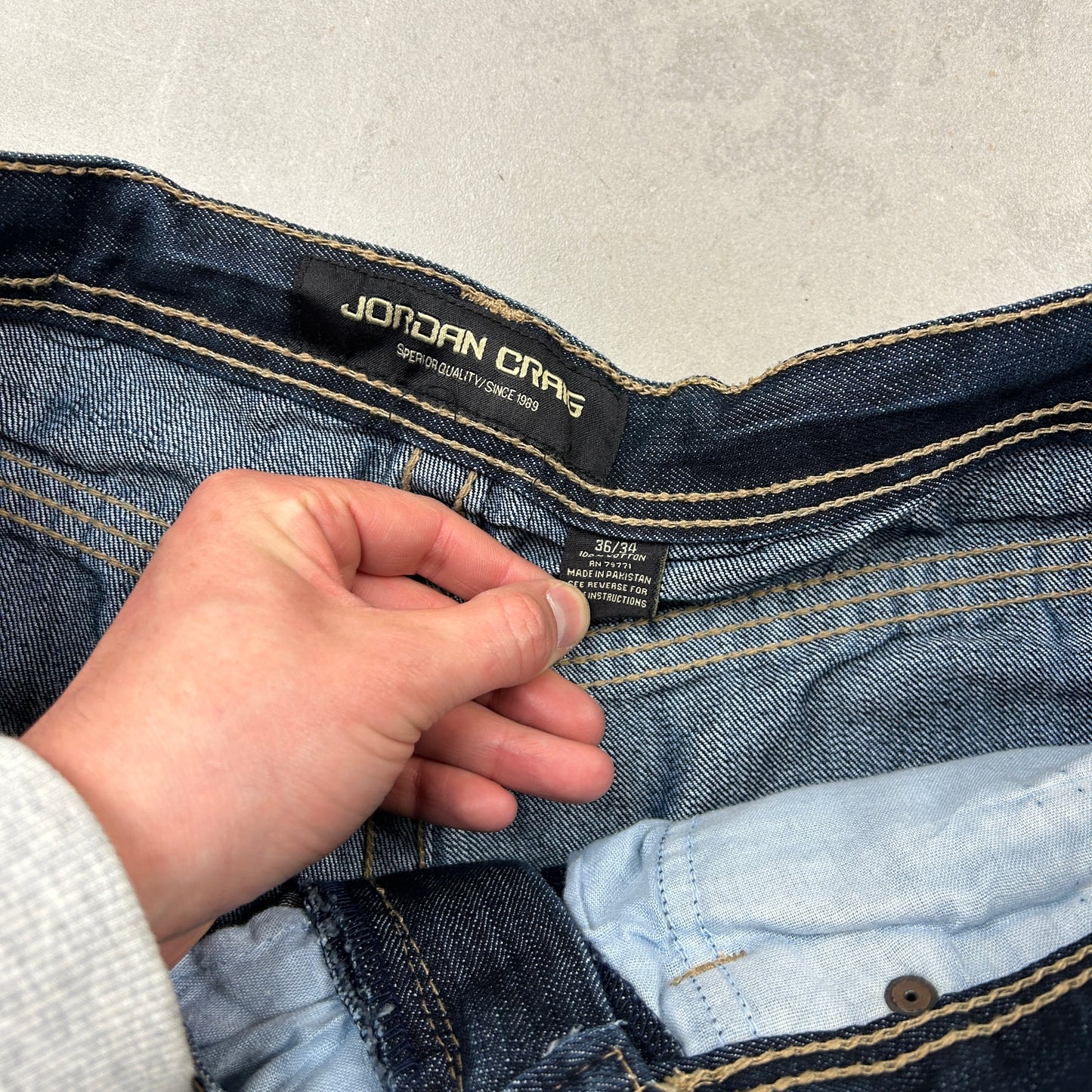 Vintage Embroidered Hip Hop Baggy Jeans - 36