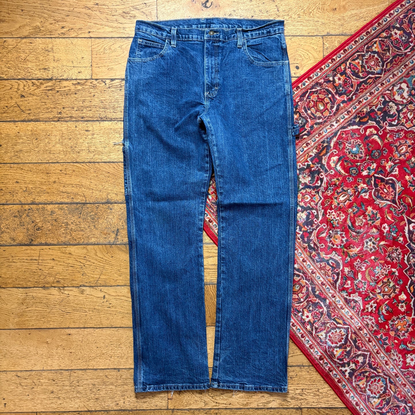 Vintage Dickies Workwear Carpenter Baggy Blue Jeans - 38L