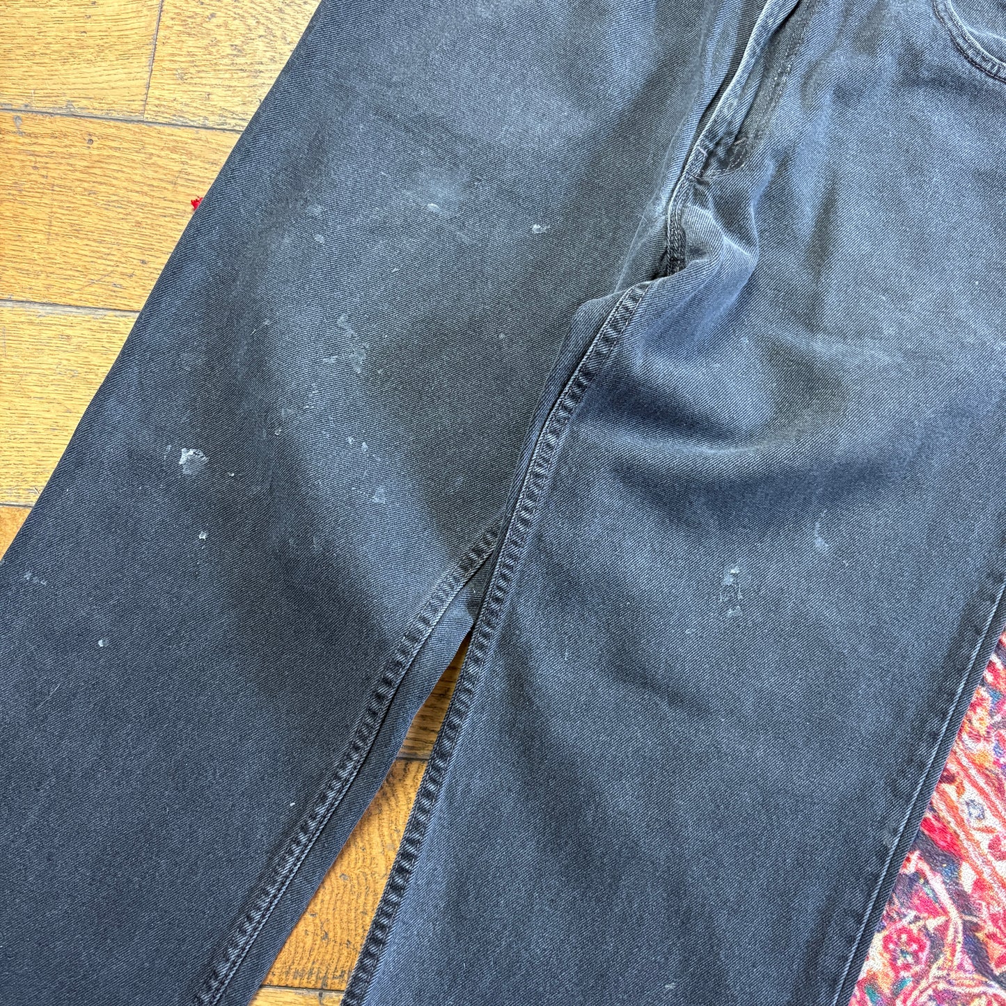 Vintage Levis 550 Baggy Black Denim Jeans - 36S