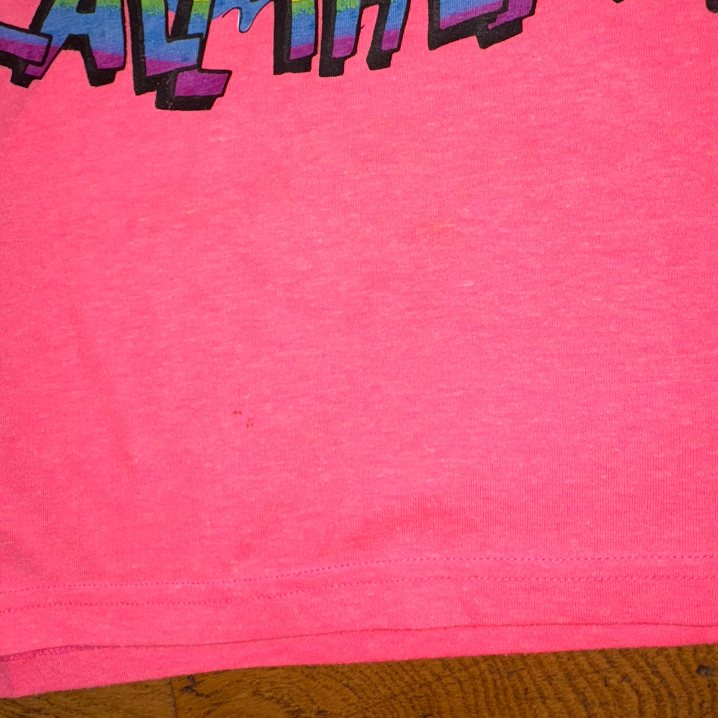 Vintage Pink Shark Ambulance Rainbow Graphic T-Shirt - M