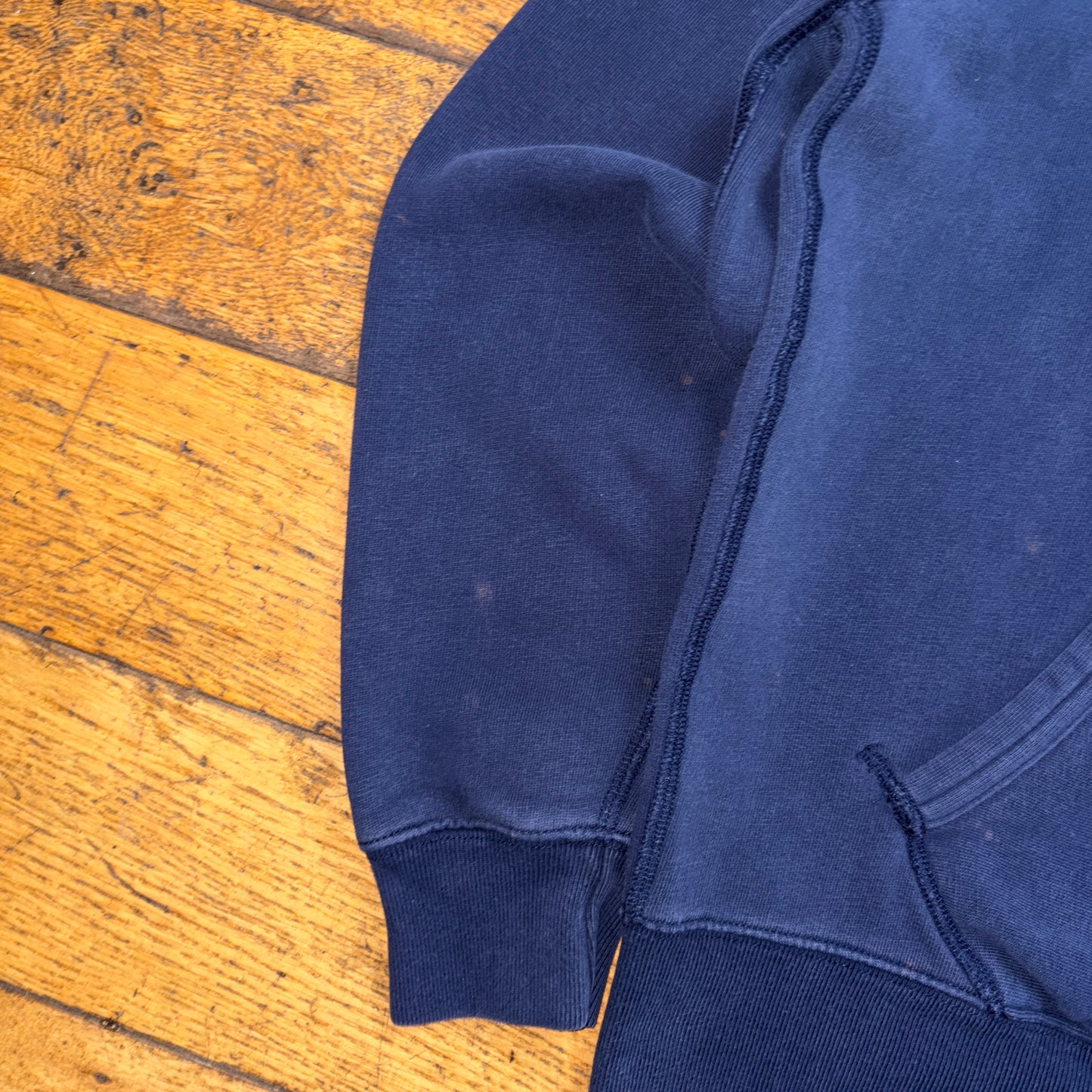Vintage Ralph Lauren Navy Polo Spellout Hoodie Embroidered Sweatshirt - M