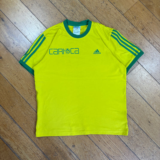 Vintage Adidas Yellow Green Brazil T-Shirt - S