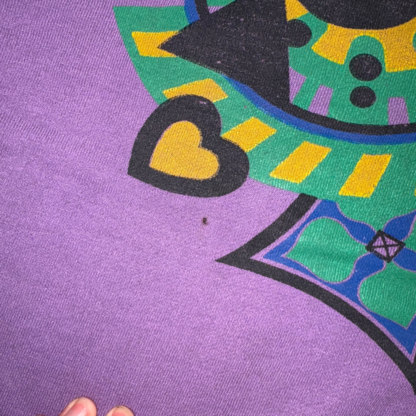 Vintage 90s Purple King Spades Graphic Sweatshirt - XL