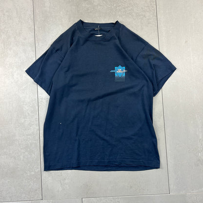 Vintage 90s Single Stitch Air Force Graphic Navy T-Shirt - M