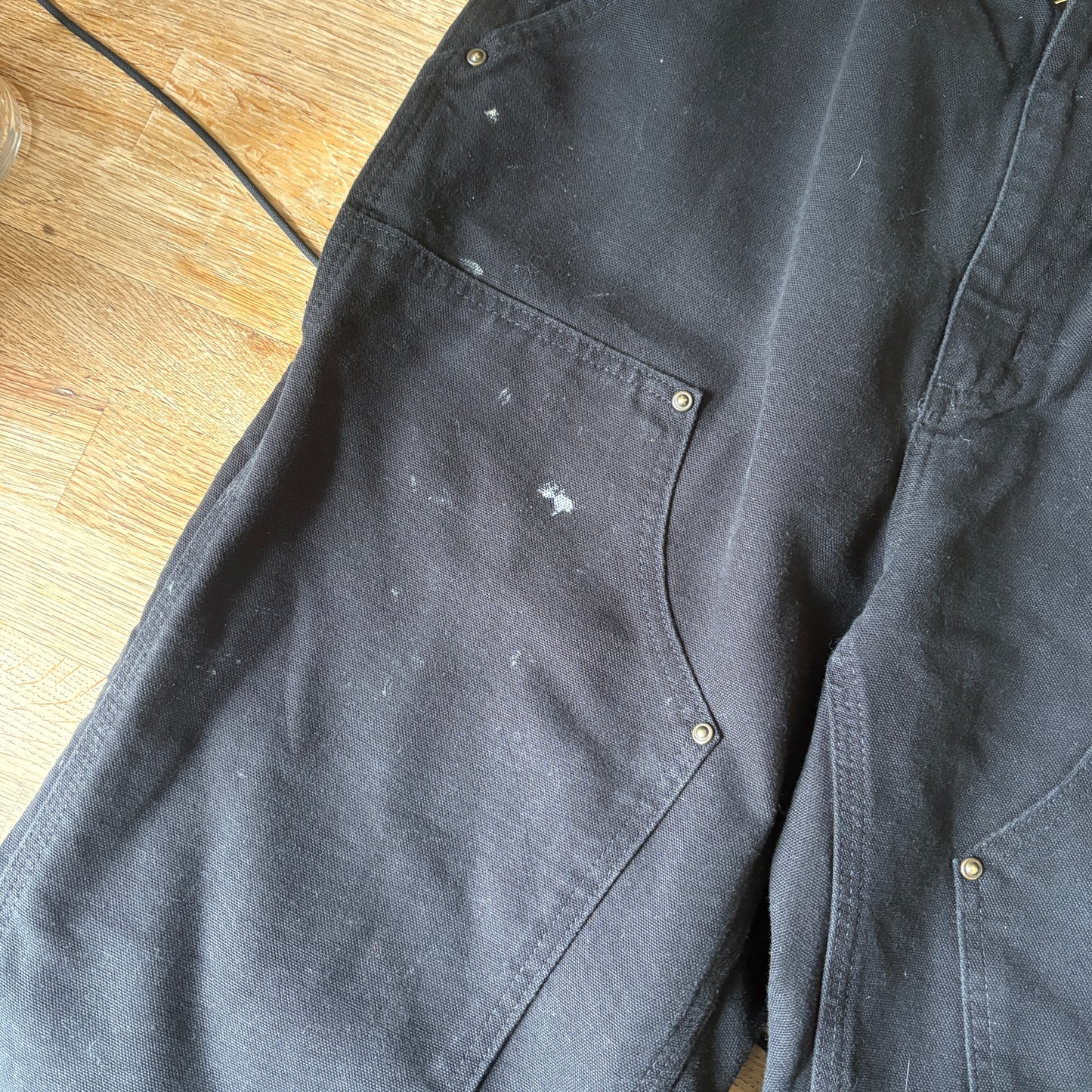 Vintage Carhartt Black Double Knee Workwear Carpenter Baggy Trousers - 32R