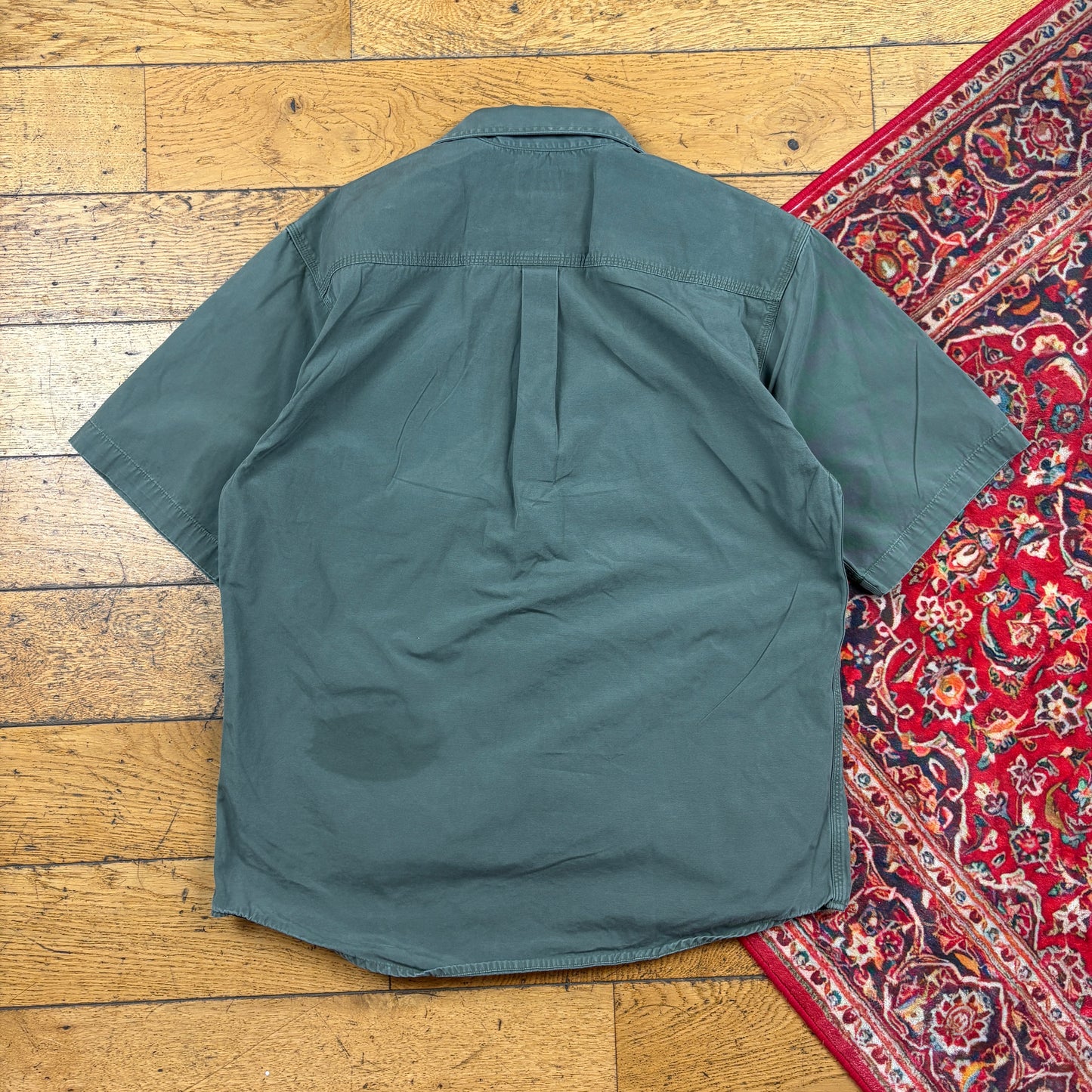Vintage Carhartt Green Short Sleeve Workwear Shirt - M