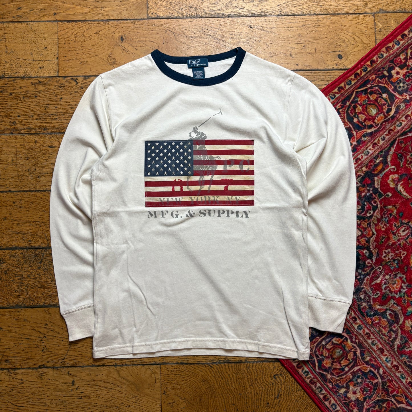 Vintage Ralph Lauren White USA Graphic T-Shirt - XS