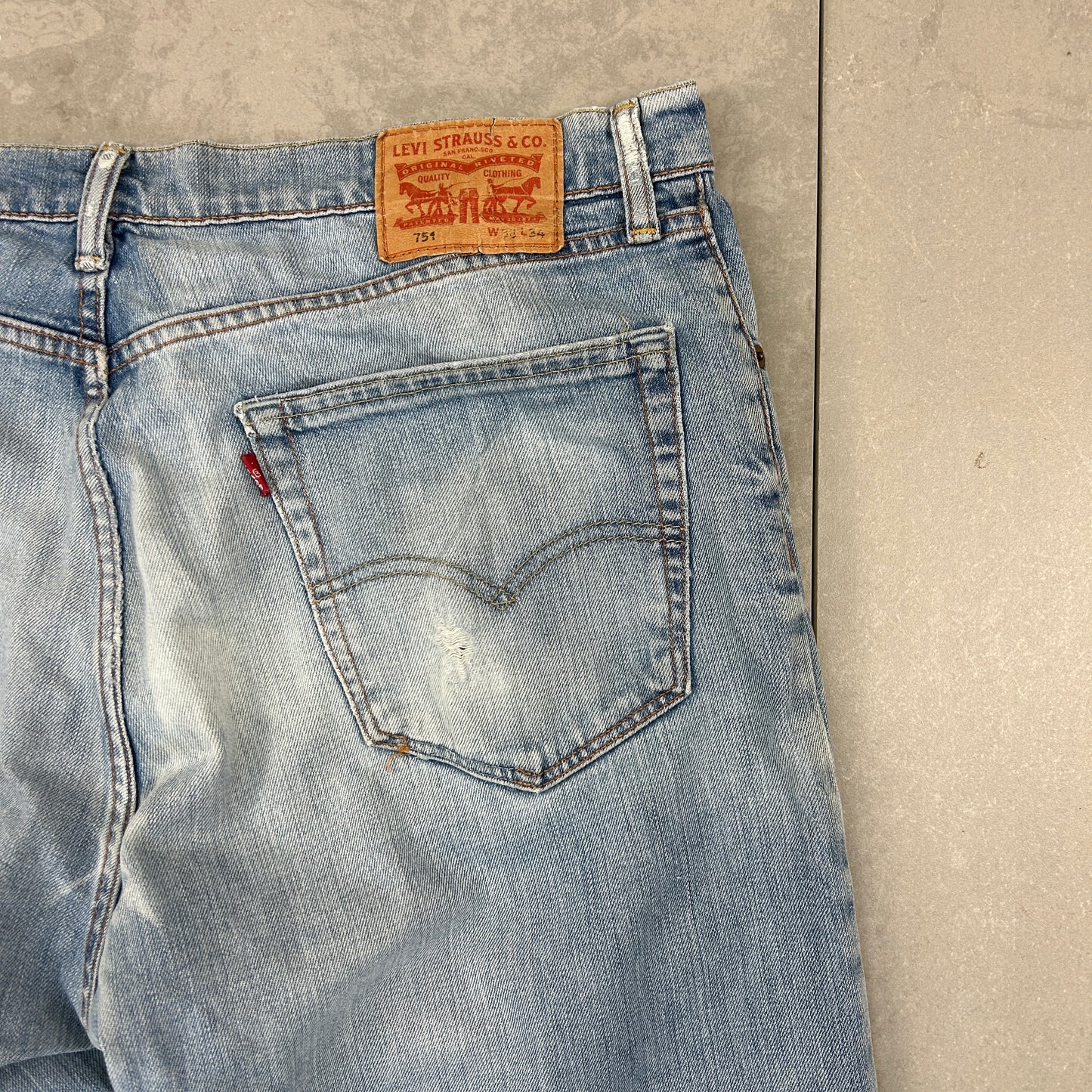 Vintage Levis 751 Straight Blue Denim Jeans - 38