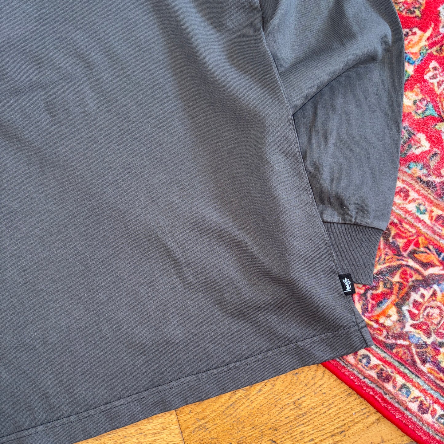 Vintage Stussy Grey Long Sleeve T-Shirt - L