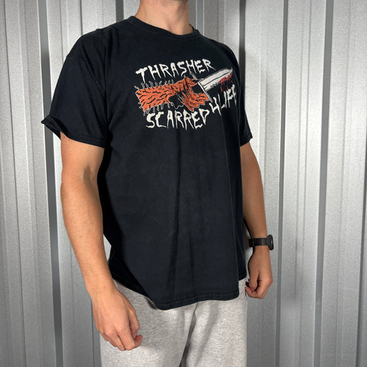 Thrasher Black Skate Graphic T Shirt - L