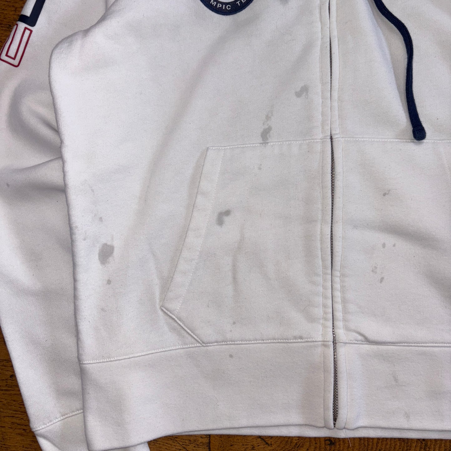 Vintage Ralph Lauren Rio 2016 USA Olympic White Hoodie Embroidered Sweatshirt -M