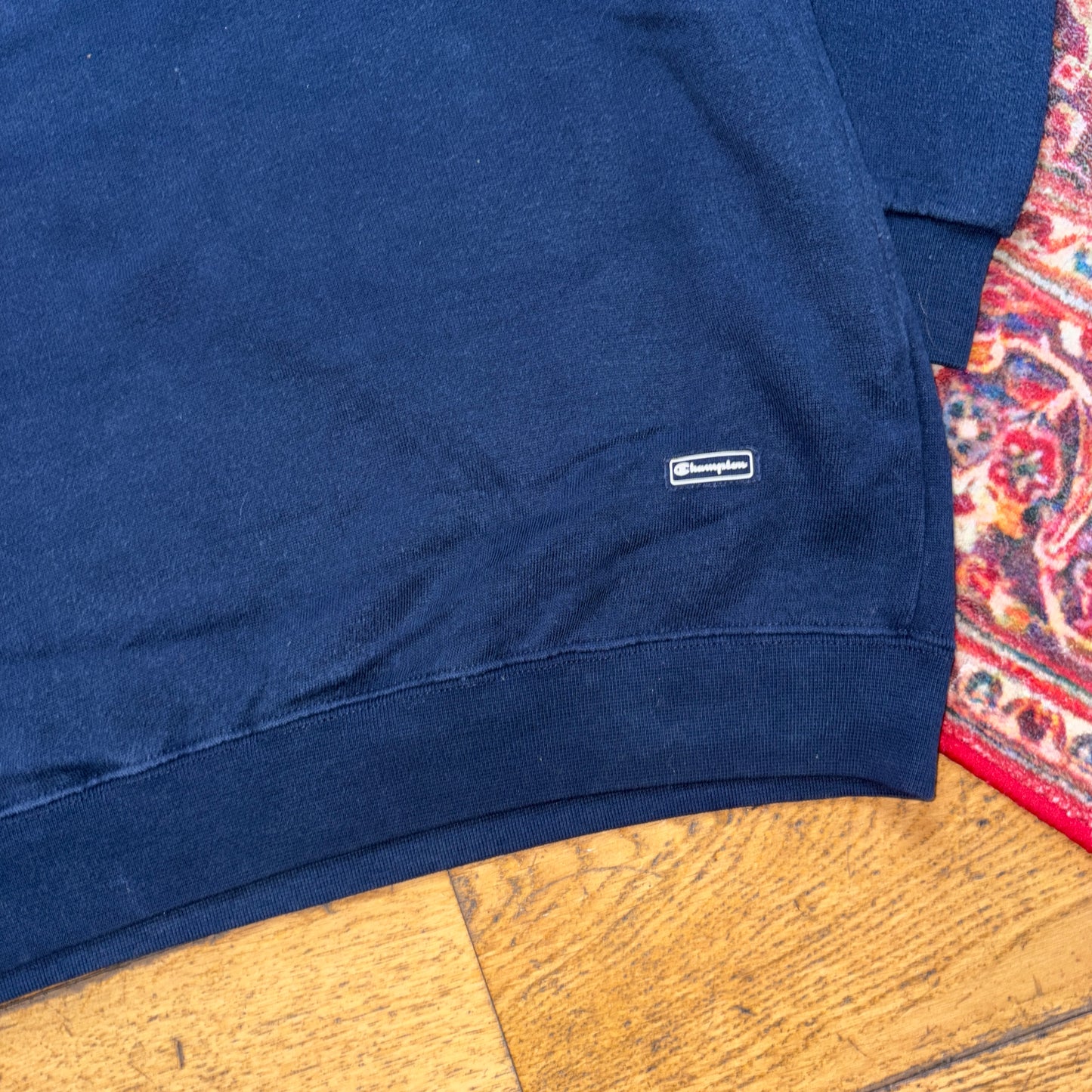 Vintage Champion Navy Boxy Embroidered Sweatshirt - 2XL