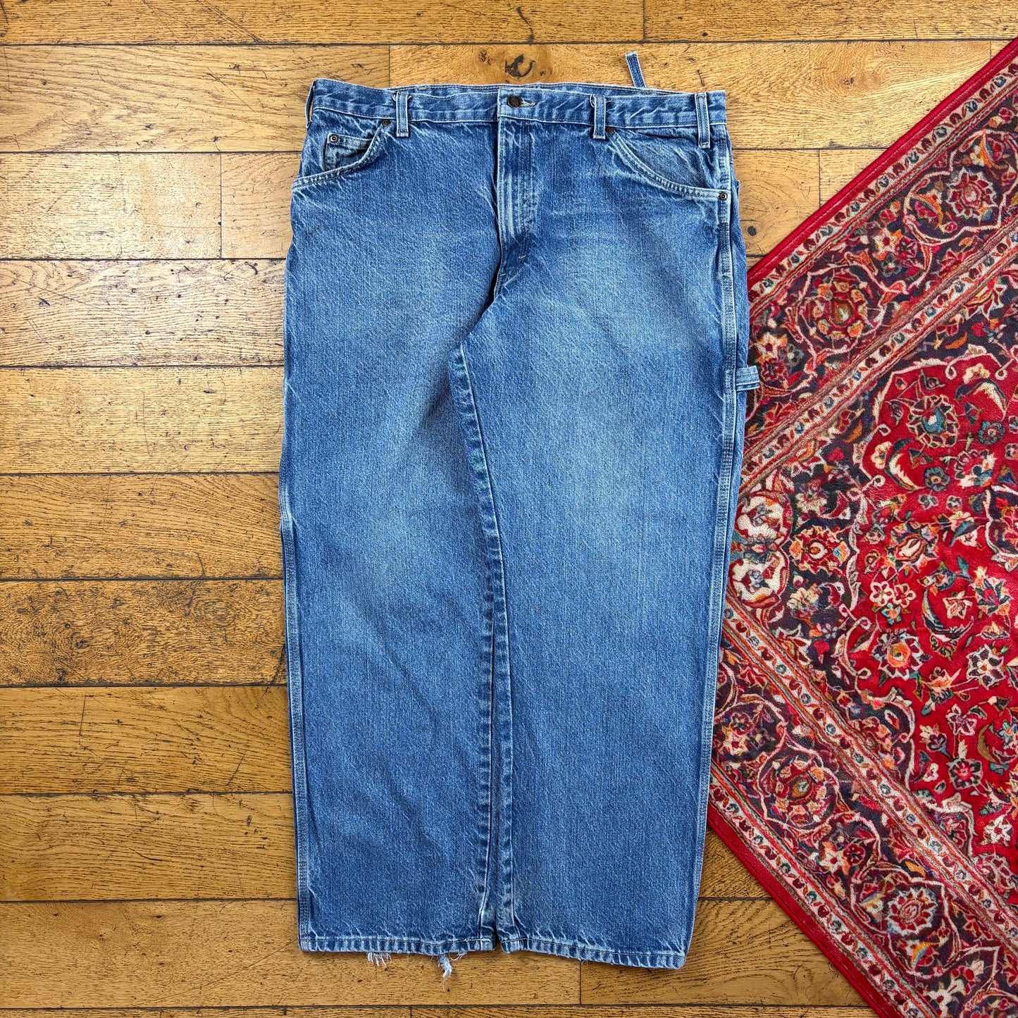 Vintage Dickies Blue Workwear Carpenter Baggy Jeans - 38