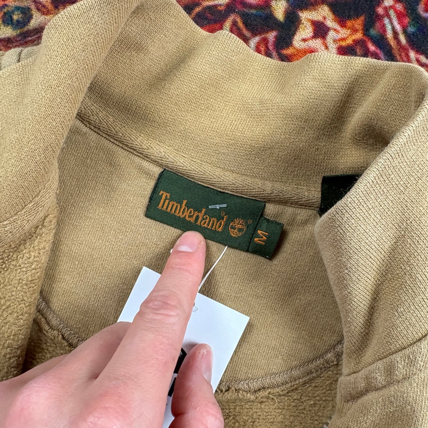 Vintage Timberland Brown Embroidered Zip Sweatshirt - M