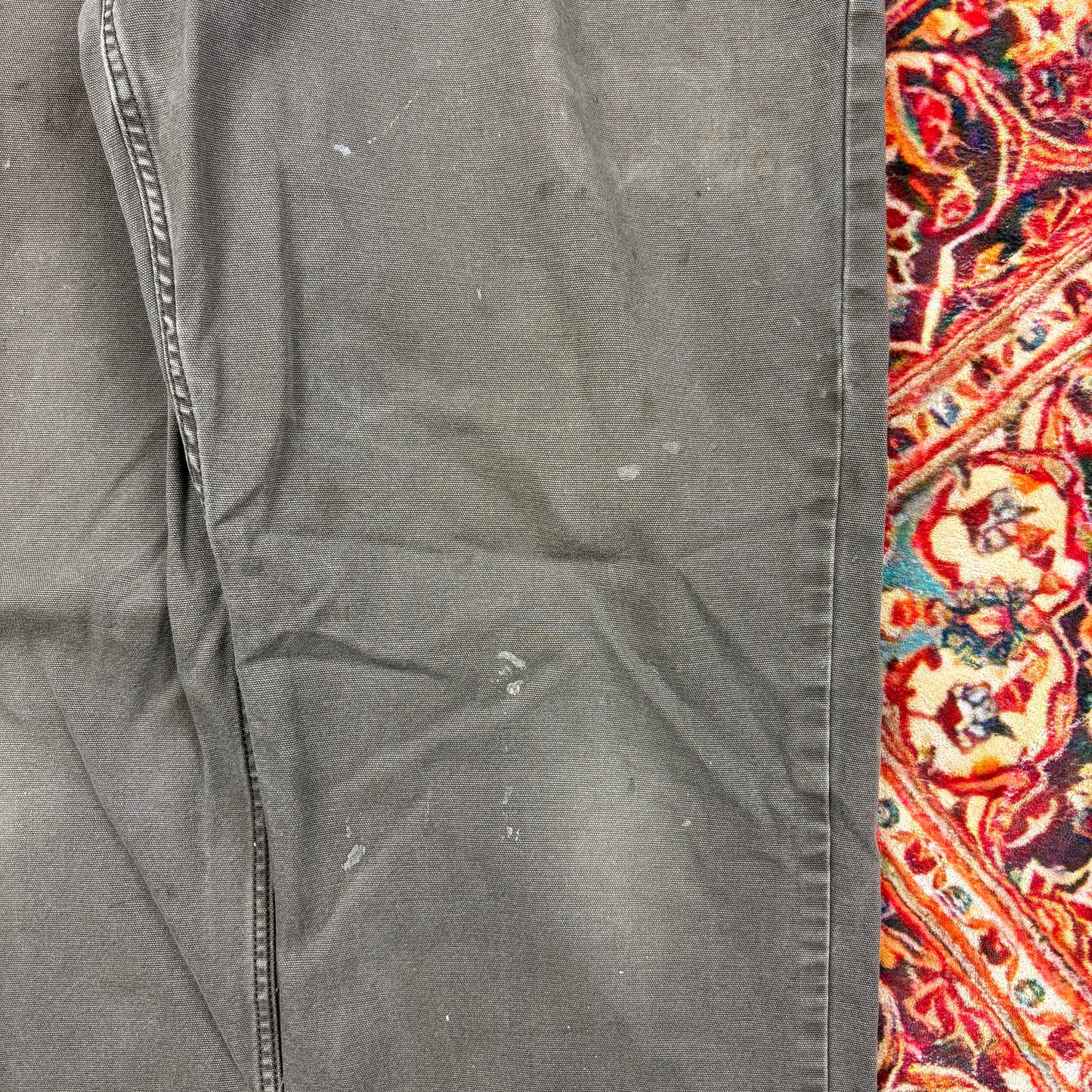 Vintage Carhartt Grey Workwear Carpenter Baggy Trousers - 34