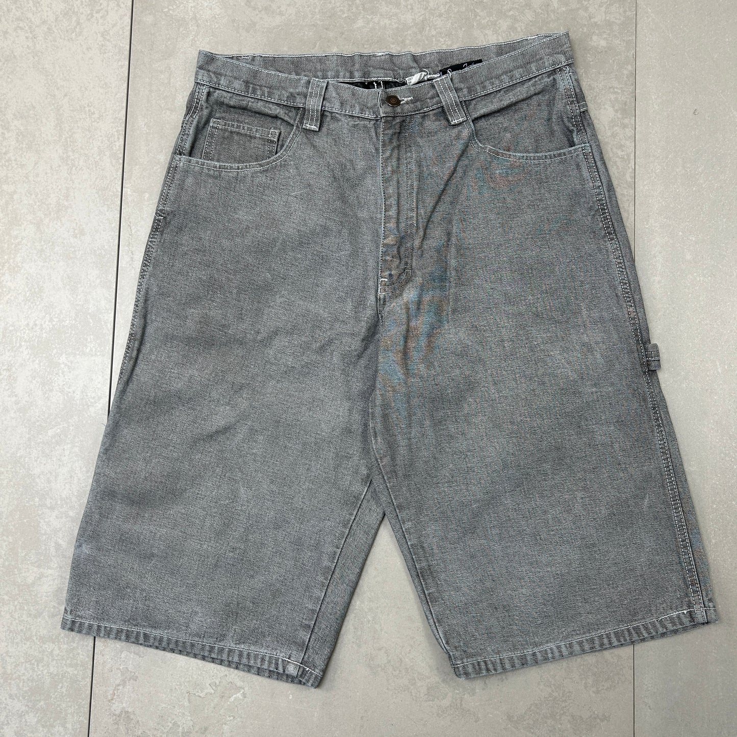 Vintage Sean John Embroidered Hip Hop Baggy Grey Shorts Jorts - 35