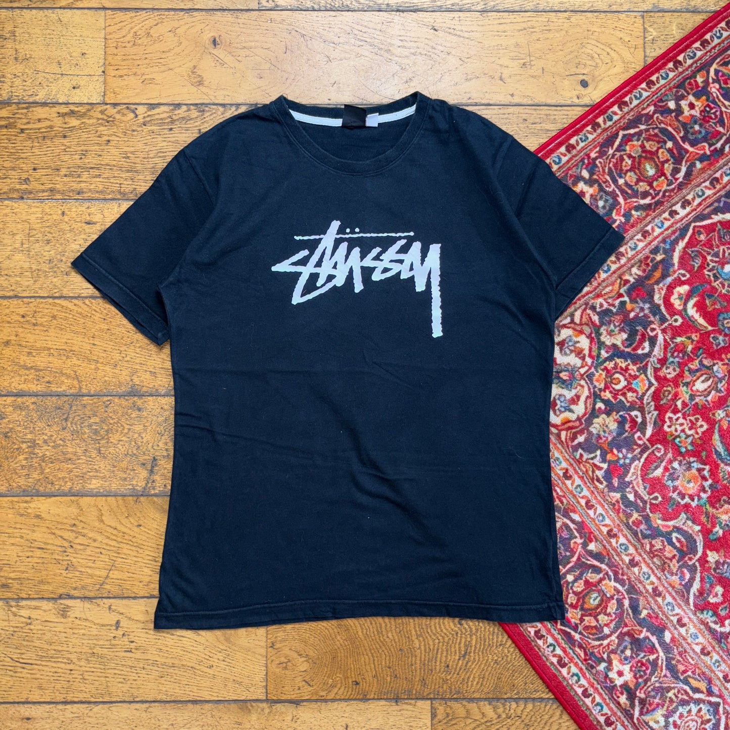 Vintage Stussy Black Graphic T-Shirt - XS