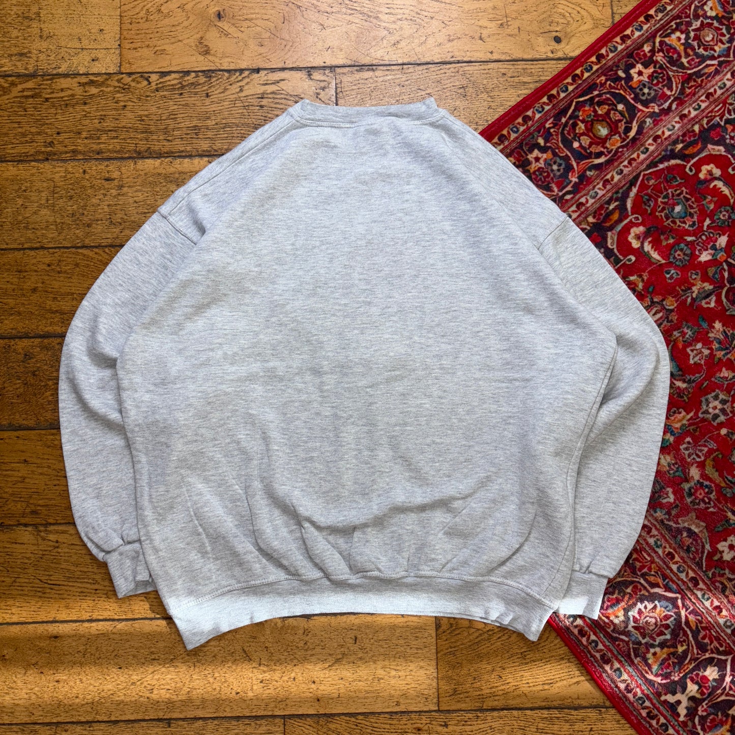 Vintage Funny Hedgehog Grey Rude Embroidered Sweatshirt - 2XL