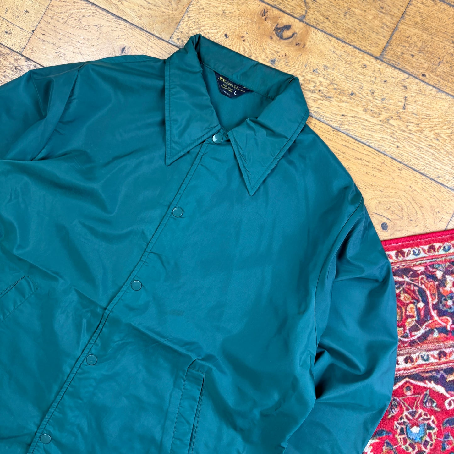 Vintage Green Nylon Coach Harrington Jacket - L