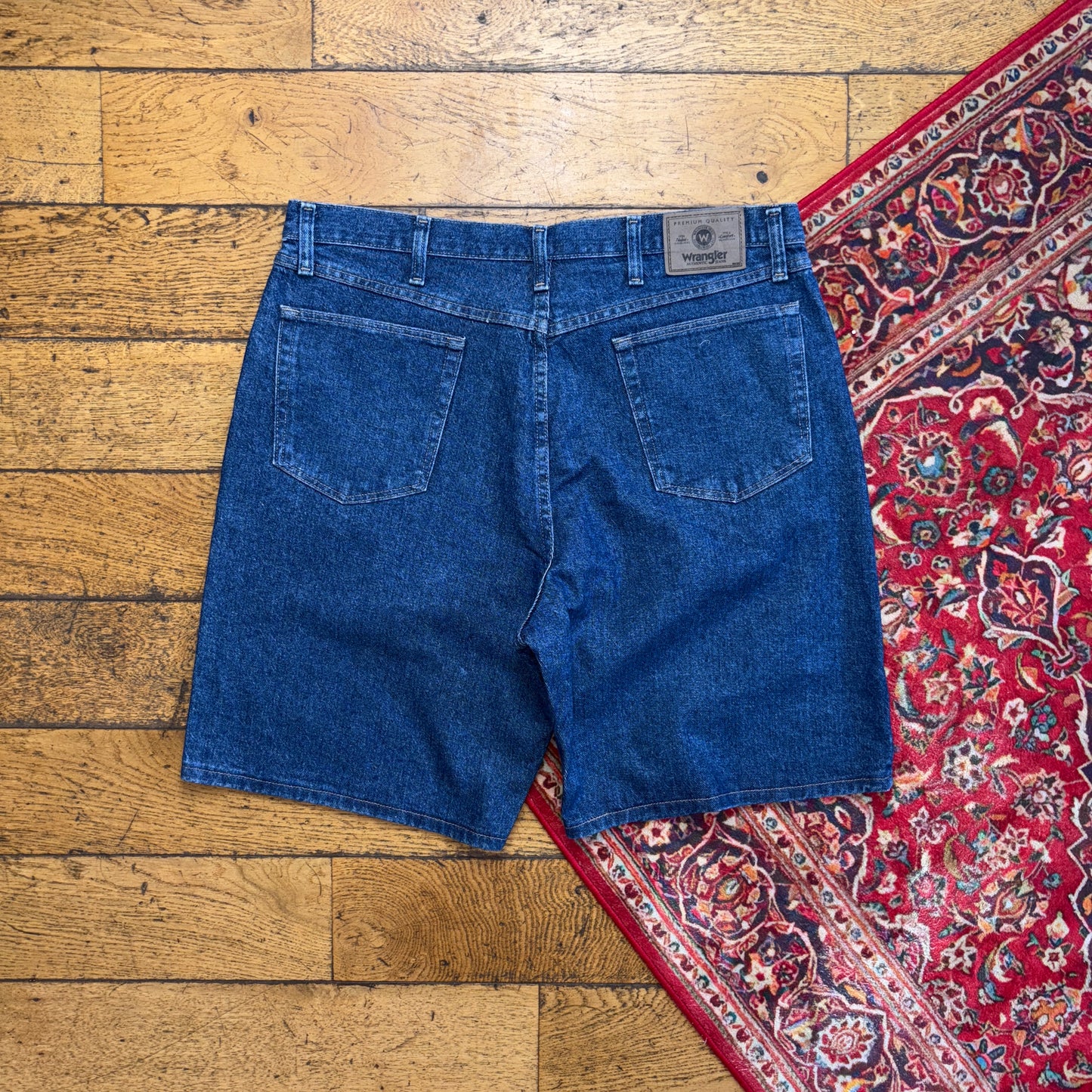Vintage Wrangler Blue Denim Carpenter Baggy Shorts - 38