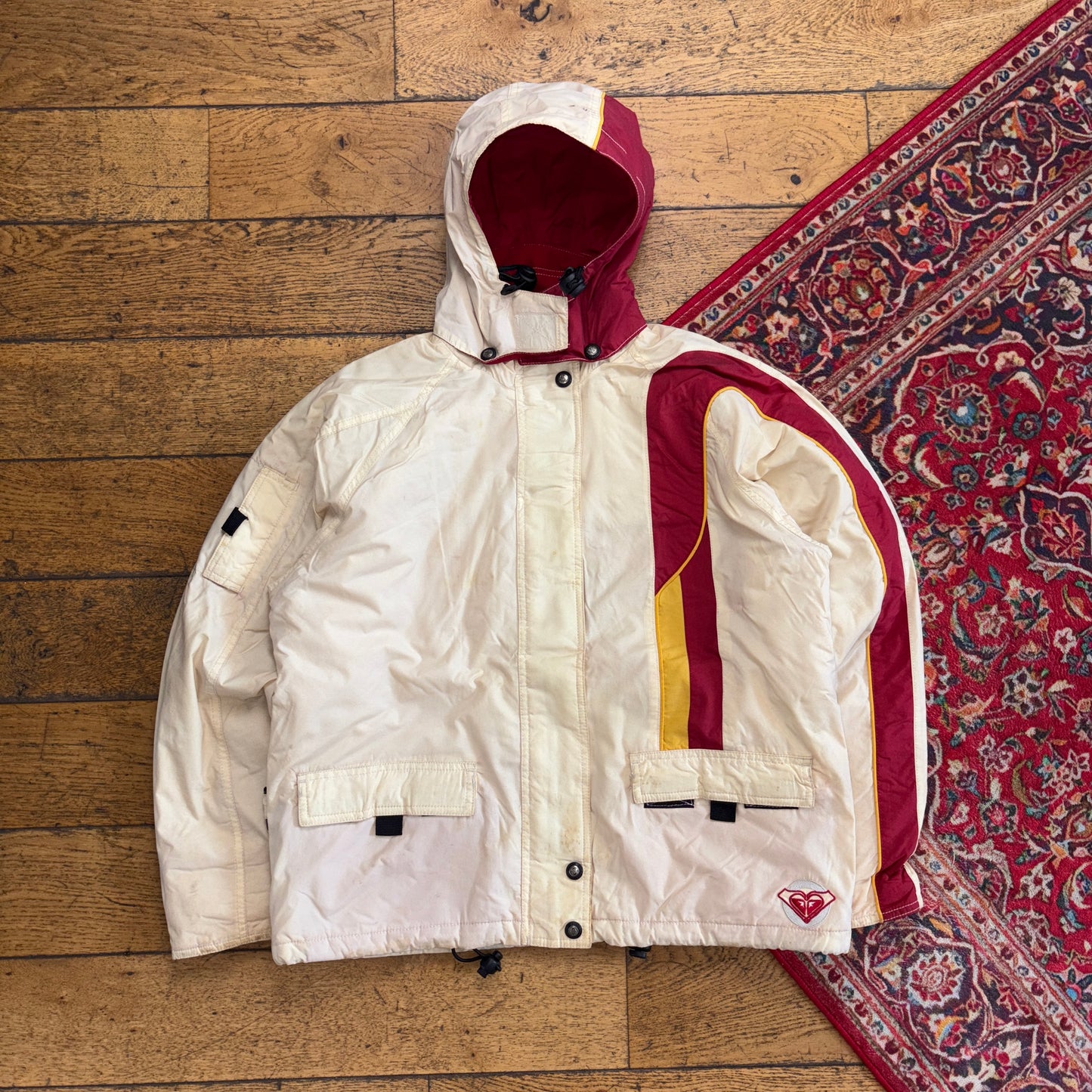 Vintage Quiksilver Ski Cream Snow Jacket Coat - M