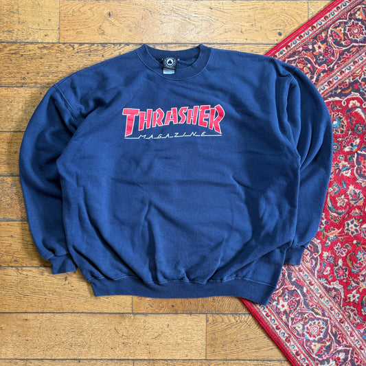 Vintage Thrasher Navy Skate Sweatshirt - 2XL